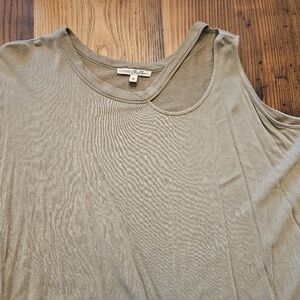 Express One Eleven Women's Olive Shoulder Cut Out Sweater
